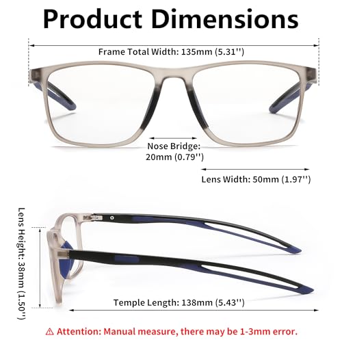Image of FEISEDY Blue Light Glasses for Women Men TR90 Sports Ultra-Light Glasses Anti Glare UV Protection B0109
