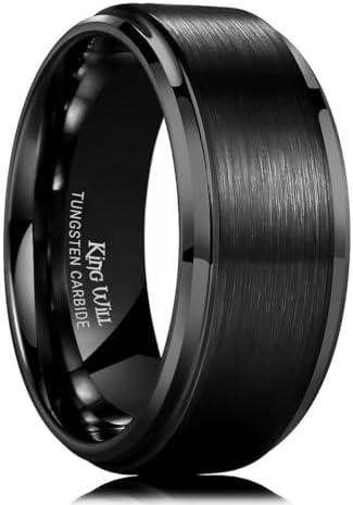 King Will GLORY 6mm 8mm 24k Gold Plated High Polished Comfort Fit Domed Tungsten Ring Wedding Band