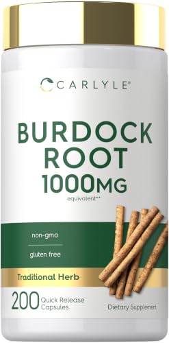 Carlyle Burdock Root | 200 Capsules | Non-GMO and Gluten Free Formula | Traditional Herb Supplement | Arctium Lappa Extract