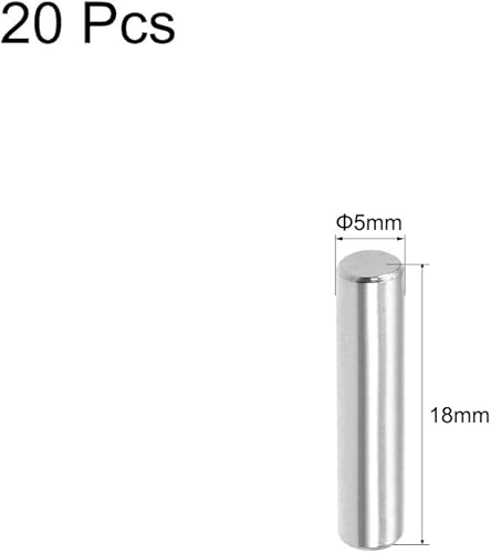 Miniatura 6 de uxcell 20 clavijas de acero inoxidable 304 de 0.197 in x 0.472 in para litera de madera, pasadores de estante, estantes de soporte, color plateado