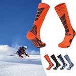 alcetines de esquí de travesía para mujer y hombre...: ⛷️🧦【Cómodos y transpirables】 Estos calcetines de esquí, que absorben la humedad y son muy elásticos, brindan calor y reducen la fricción en los pies durante las actividades al aire libre en invierno. 🏕️🧦【Buena amortiguación】Estos calcetines de esquí ...