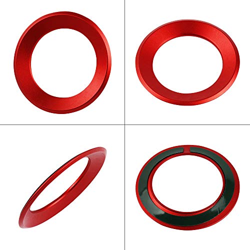 Carfib Steering Wheel Decals Stickers For Vw Volkswagen Accessories Parts Jetta Passat Golf Tiguan Arteon Atlas Emblem Logo Caps Covers Car Interior Inside Decoration Men Women Aluminum Alloy Red #TOP3