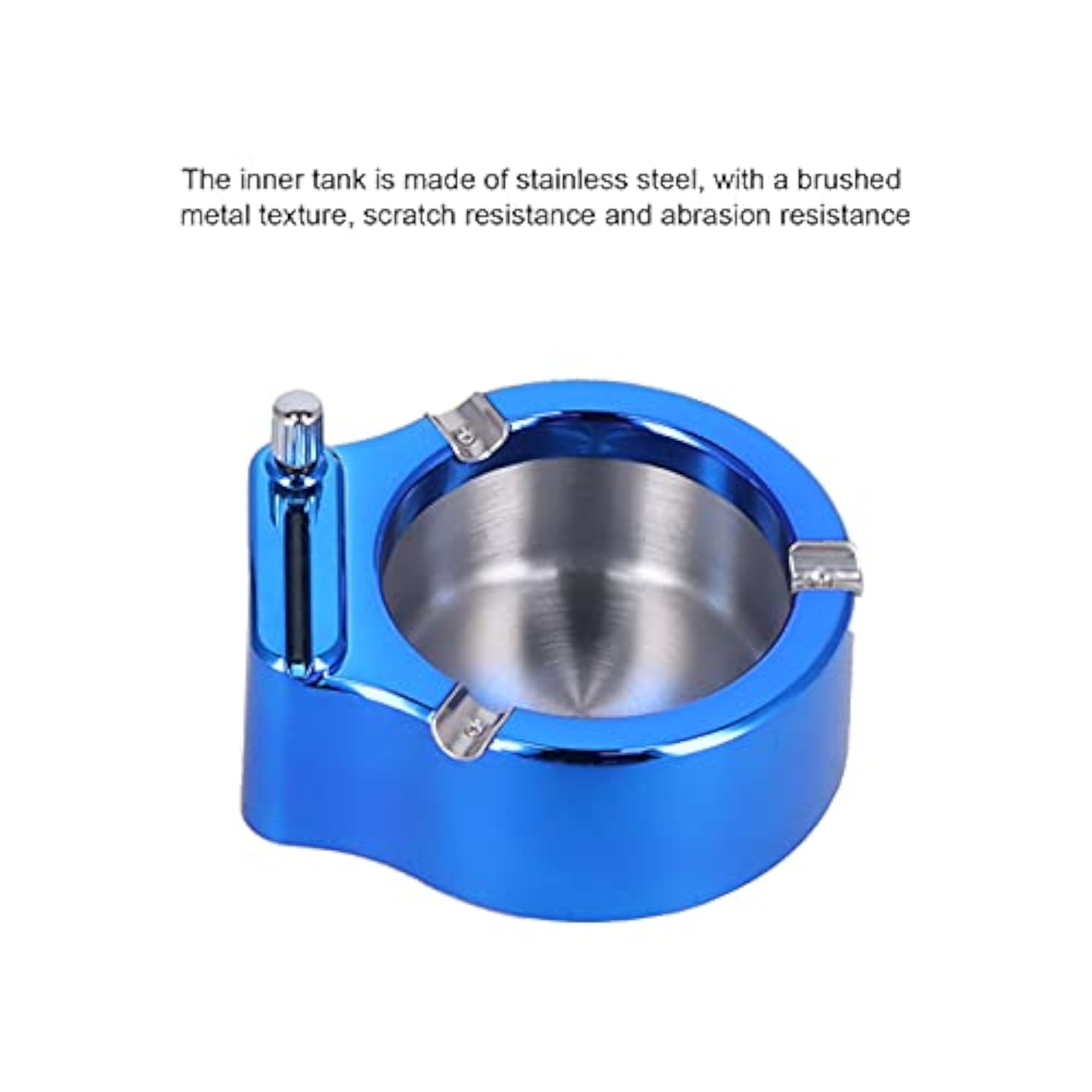 Durable Lighter Ashtray with 3 Slots, Blue