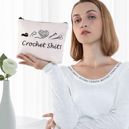 Image of G2TUP Yarn Storage Bag Knitting Zipper Pouch for Crochet Beginners Knitting Lovers Crochet Sht (Knitting Zipper Pouch)