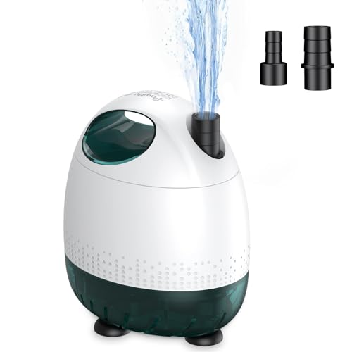 Pawfly Bomba Sumergible para Agua de 870 L/H y 12 W, Pequeña Bomba Portátil para Acuarios con una Altura de Elevación de 1 m, Fuente Silenciosa con 2 Boquillas y Cable de Alimentación de 1,19 m