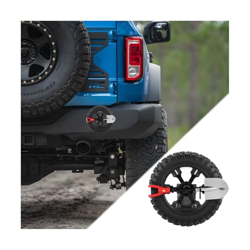 Image of HZEL Car Emblem, 3D Mini Small Tire & Shovel Motorcycle Badge, Self-Adhesive Stylish Automotive Exterior Body Badge Emblem Decoration Accessories, Universal for SUV, Motorbike, Off-Road (Black)