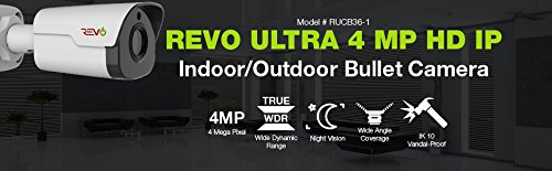 REVO America Ultra 16Ch. 4TB HDD 4K IP NVR Security System - Fixed Lens IP Cameras 6 x 4MP Audio Bullet Cameras & 6 x 4MP Turret Cameras - Remote Access via Smart Phone, Tablet, PC & MAC