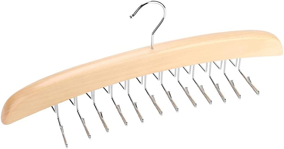24 Hooks Storage Rack Tie Belt Organizer Rotating Ties Hanger Holder Closet Organization Wardrobe Finishing Rack Space Saver(OneColor)