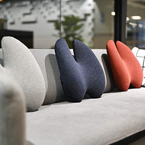 Cushion Lab Extra Dense Lumbar Pillow - Patented Ergonomic Multi-Region Firm Back Support for Lower Back Pain Relief - Lumbar Support Cushion w/Strap for Office Chair, Car, Sofa, Plane - Navy