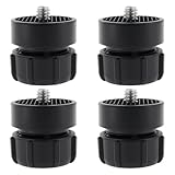 Micro Traders 4個 17mm ボールソケット - 1/4-20 オスネジアダプター Arkon GN010 GN014 GN015 GN016 30x28mm ブラック