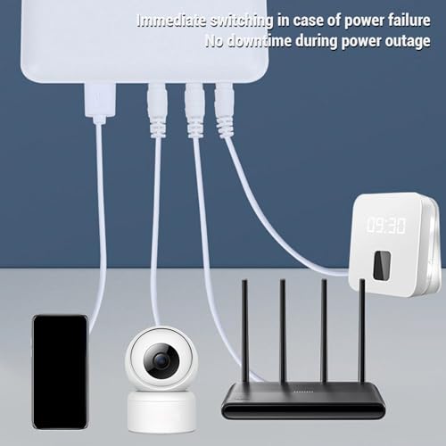 Sanpyl UPS Battery Backup, Mini Uninterruptible Power Supply with 6000mAh Large Capacity, Compatible with Router Modem Security Camera Fingerprint Scanner (US Plug)
