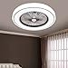 YHQSYKS LED Ultra-Mince Invisible Moderne Garçons Filles Chambre Ventilateur De Plafond avec Lumières Maison Salon Encastré Ventilateur De Plafond avec Lumières pour Plafond Bas