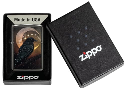 Encendedor Zippo Raven Moon Gris de Bolsillo miniatura 6