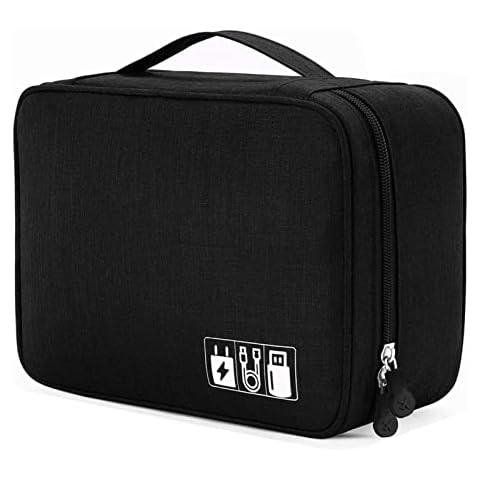 Travel Cable Organiser Bag Accessories Bag Travel Electronics Organiser 3 Layer Cables Case Universal Carry Travel Electronics Accessories Bag Organiser for Cables Flash Disk, Usb Drive, Charger Cover