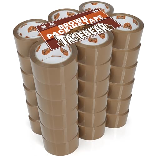 Image of TAPEBEAR Brown Packing Tape Packaging Tape Refills 2.6mil x 1.88 inch x 55Yard