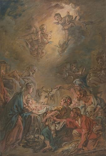 Art Tableau l'Adoration des bergers de François Boucher pour décoration murale salon