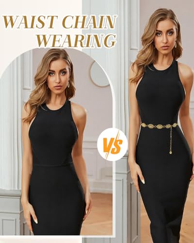 Image of PALAY Boho Waist Belt for Women Golden Concho Belt Saree Waist Metal Concho Western Fashion Conchos Adjustable,29.53 inches +19.69 inches