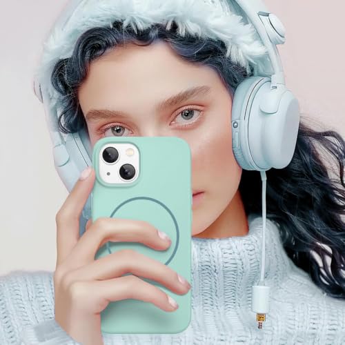 Image of DIZORO Magnetic for iPhone 17 Case, Compatible with MagSafe, Integrated Silicone Camera Control Cover, Thicken Shockproof Drop Protection Phone Case for 17, Mint Green