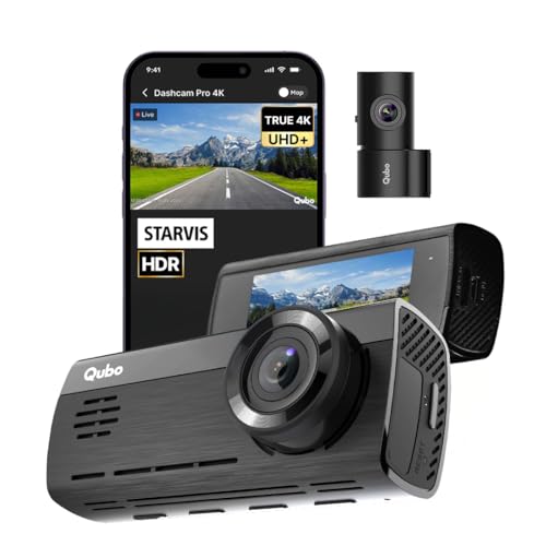 Image of Qubo Car Dashcam Pro 4K | True 4K with Sony STARVIS IMX415 Sensor | Dual Channel | ADAS | NightPulse Vision | 8MP UHD+ Front Wide, 2MP FHD Rear | 2.8 inch LCD | Built-in GPS, Wi-Fi | Up to 1TB Storage