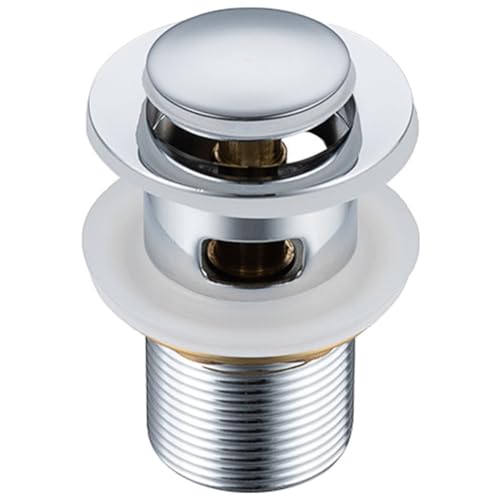 Antfly Conjunto de desagüe lavabo con rebosadero, conjunto de desagüe universal Válvula POP UP para lavabo, válvula de desagüe lavabo con rebosadero (Perforado)