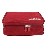 Type de motif : uni Yheonver Trousse de toilette carrée imperméable rouge pour femmes et hommes - Trousse de toilette - Trousse de voyage - Intervalle transparent
