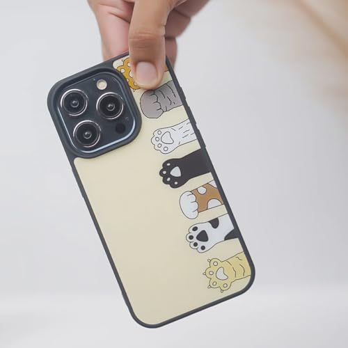 Image of PEEPERLY Back Cover Case for iPhone 13 Pro Max Scratch Resistant Anti-Slip TPU Shockproof Protective Durable Meow Tastic Cat Illustration Case for Girls & Women(Pattern1)