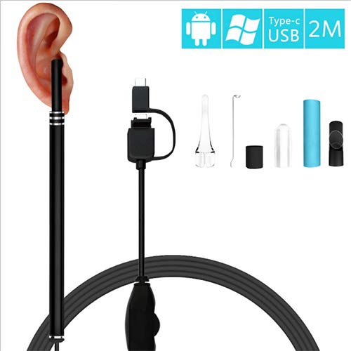 POEO Otoscope, Ear Camera with 6 Adjustable LED Lights for iPhone and Android, Windows and Mac
