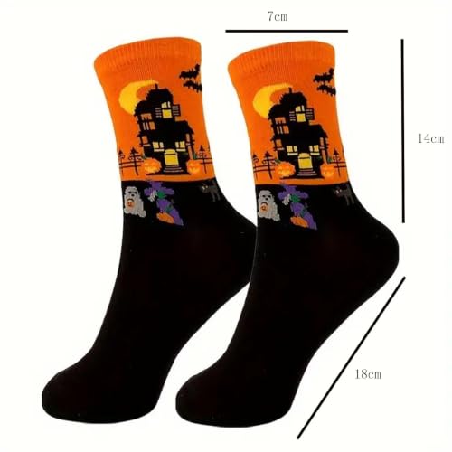 Funny Halloween Socks Womens Girls Cute Pumpkin Ghost Pattern Socks - image 3