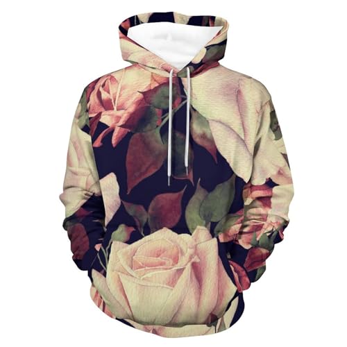 Hoody sweatshirt pull homme femme imprimé fleuri sweat taille S