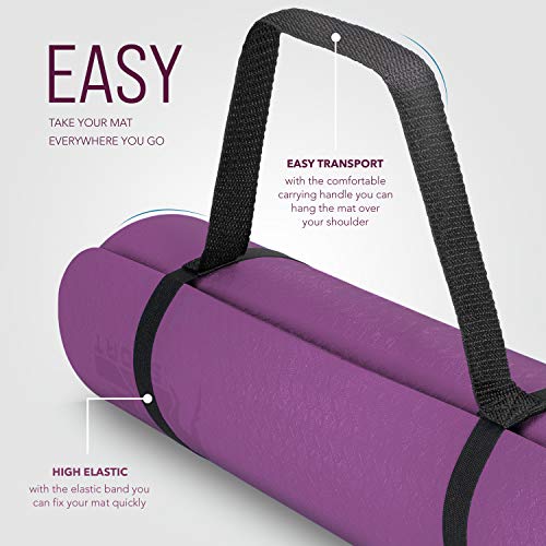 Foto von RE:SPORT Yogamatte Phthalatfrei - Gymnastikmatte rutschfest, Fitnessmatte schadstofffrei, Trainingsmatte mit Tragegurt 183 x 61 x 0,6 cm