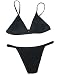 Cupshe Solid Color Back Hook Bikini (L, Black)