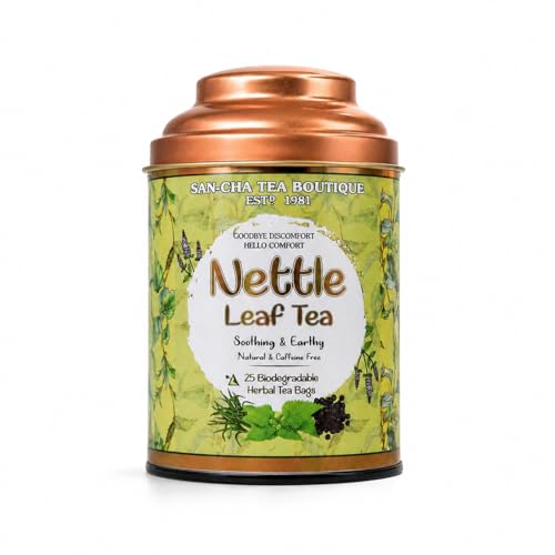 Image of Sancha Tea Boutique, Nettle Leaf Tea, 25 Pyramid Bags, Caffeine Free Herbal Tisane, Harvested in the Himalayas, Inflammation & UTI support