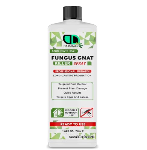 DD Teck 100% Natural Fungus Gnat Killer – Organic, Non-Toxic Indoor & Outdoor Plant Protection, Targets Adults & Larvae, Safe for Kids & Pets, Eco-Friendly, Lasts Up to 3 Months (50ml)