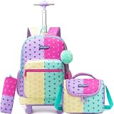 HTgroce Mochila Escolar Niña con Ruedas Corazón– Trolley Primaria Ergonómico – Ideal para Vuelta al Cole y Regalo de Cumpleaños