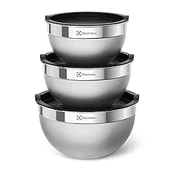 Conjunto com 3 Bowls Tigelas Inox e Tampa Plástica Electrolux