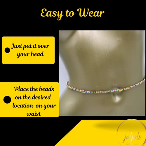 Handmade African Waist Beads From West Africa Senegal. Unique Beads With A Sparkle To Them. Made With Long Lasting Stretchy Material For Durability. (36 Inches, Rainbow) #TOP1