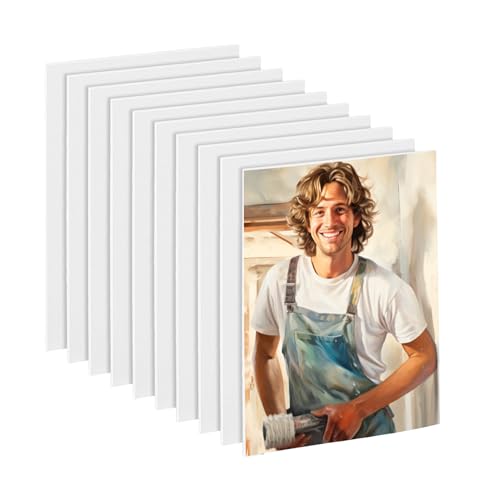 Pecbase 5 x 7 Canvases for Painting 10 Pack - Blank Canvas Boards Gesso Primed Acid-Free 100% Cotton MDF Core Suitable for Acrylics Oil Watercolor Tempera