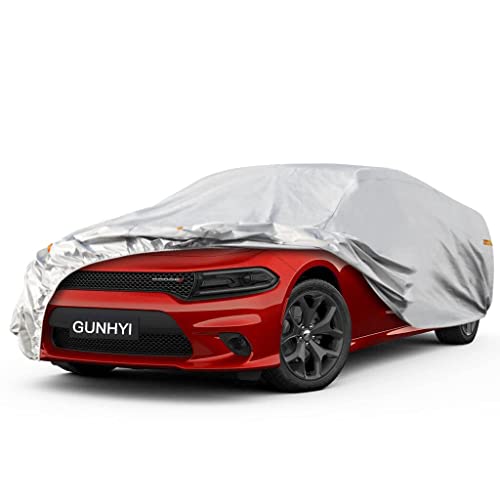 Image of GUNHYI 6 Layers Sedan Car Cover Waterproof All Weather, 100% Waterproof Outdoor Car Covers Full Exterior Covers for Automobiles Sedan Hatch SUV Rain Sun UV Dust Protection. Size A7 (See Size Chart)