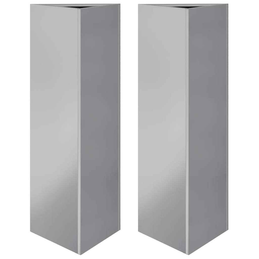 Fioriere triangolari 2 pezzi in acciaio zincato 30x26x75 cm | Senza fori di drenaggio, resistente alla ruggine, grande spazio per piante, ideale per balcone o patio