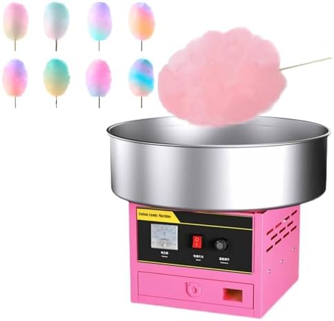 High Power Commercial Electric Cotton Candy Maker - 1200W, Stainless Steel Bowl, Includes Sugar Scoop & Drawer - Perfect for Family Parties, Events & Festivals