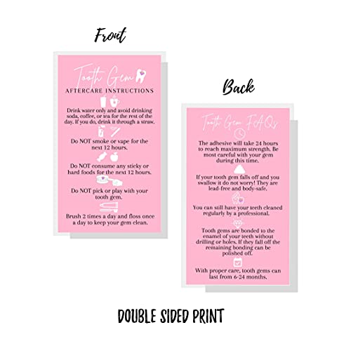 Tarjetas de cuidados de gemas dentales para evitar desprendimientos | Formato rosa 4