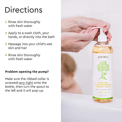Puracy Baby Shampoo & Body Wash - Gently Scented Natural Baby Wash for Sensitive Skin - Plant-Based Body Wash and Bath Soap For Daily Use - 16 Oz - Thumbnail 7