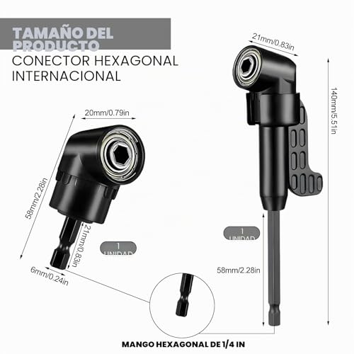 Miniatura 2 de 14 Piezas Taladro De Ángulo Recto, Adaptador De Destornillador Angular, Extensor Flexible, Imantador Destornilladores Accesorios