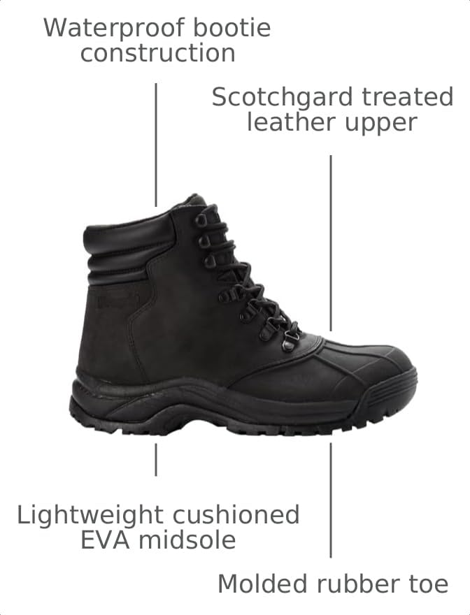 Image of Propet Mens Blizzard Mid Round Toe Snow Casual Boots Ankle - Black