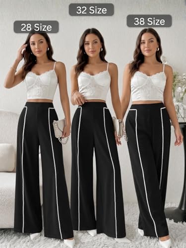 Image of GRECIILOOKS Trousers for Woman | Womens High Rise High Waist Flared Korean Style | Formal Pant for Women Office Wear| Track Pants for Womans Elegant for College & Events (Available in Plus Size)