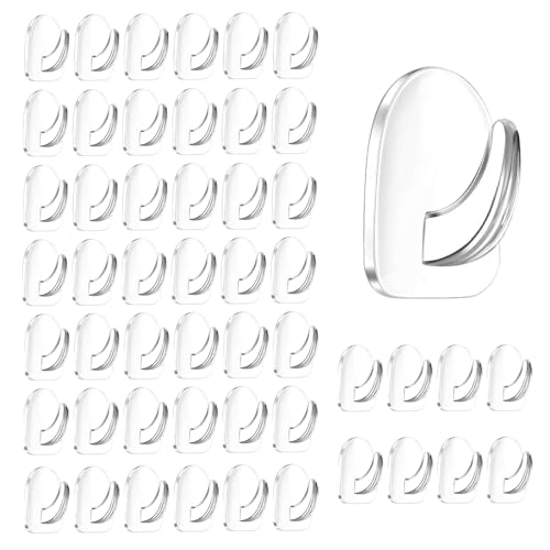 50 Piezas Ganchos Adhesivos, Ganchos Transparentes Reutilizables Sin perforación, Ganchos de Pared Transparentes Multifuncionales, Colgar Ganchos Transparente con Pegatina, para Cocinas, Baños, Aseos