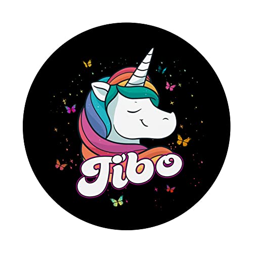 TIBO - Cute Boy Name with beautiful Unicorn PopSockets Swappable PopGrip, Black - Image 3