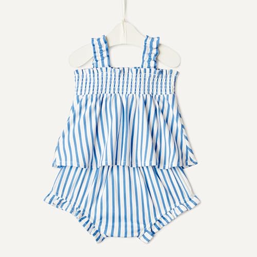 Image of Amazon Essentials x Sofia Grainge Baby Girls' Cotton Sleeveless Shirt and Shorts Play Set
