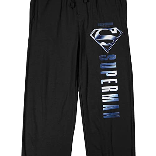 Superman Classic Logo Men's Black Graphic Sleep Pants2
