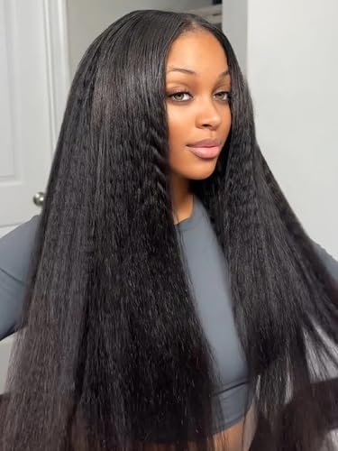 Image of ISEE Half Wig Kinky Straight Glueless Wigs Human Hair For Women 26 Inch